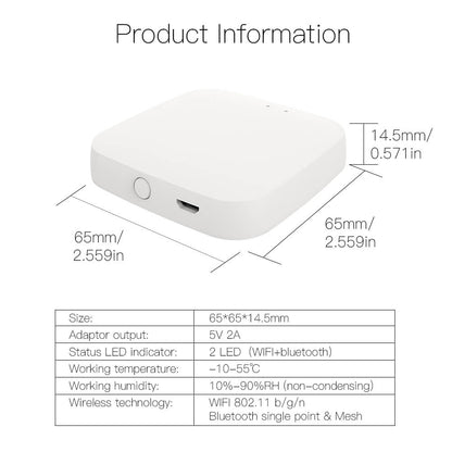 Bluetooth Gateway Smart WiFi Hub Smart Home Bluetooth MESH (SIG) Gateway product infor mation | moes