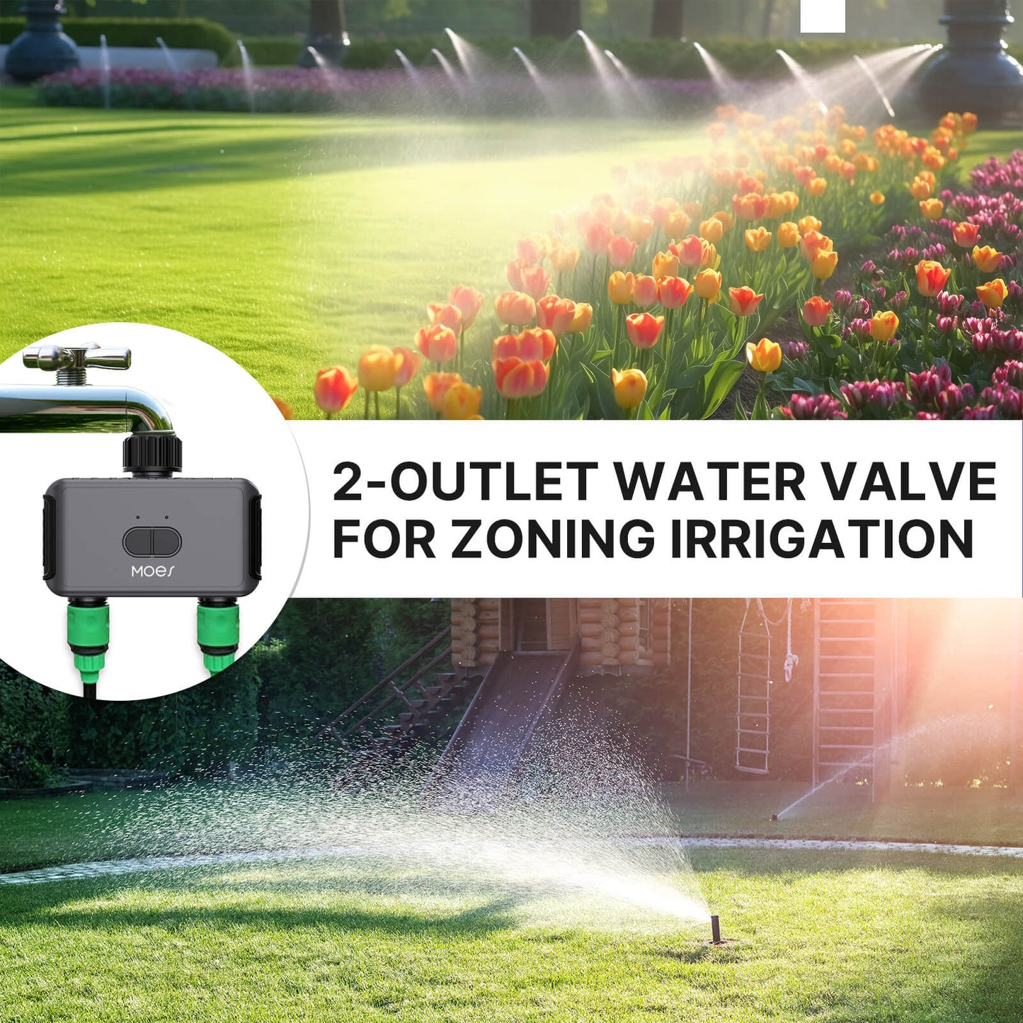 2-outlet water valve for zoning irrigation - MOES