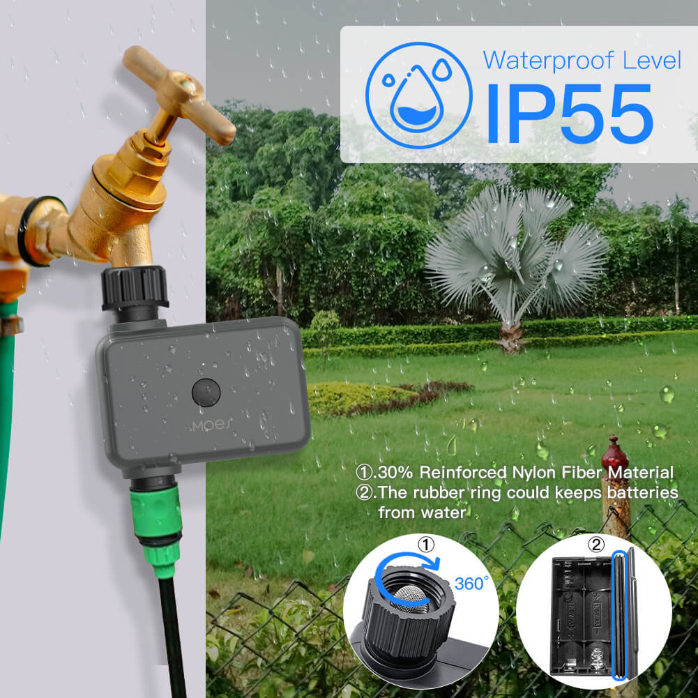 Bluetooth/WiFi Garden Sprinkler Timer 1/2 Outlet, Drip Irrigation