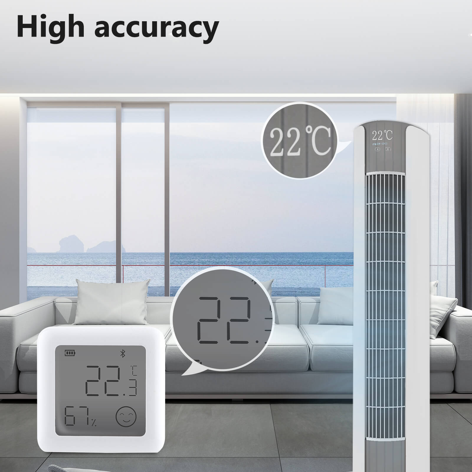 bluetooth temperature humidity sensor high accuracy - MOES