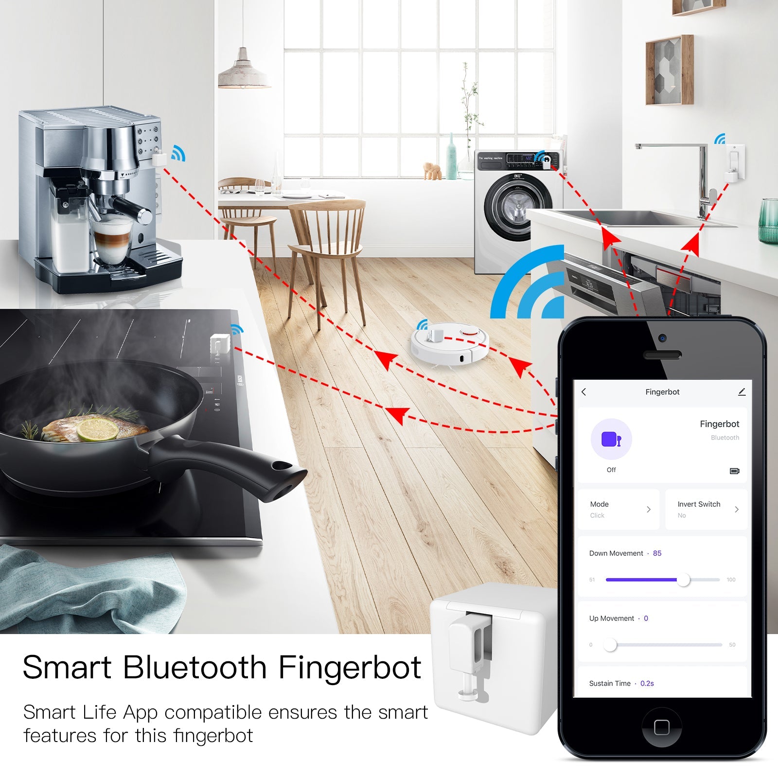 Bluetooth Tuya Smart Fingerbot Bot Button Pusher Smart Life Tuya App Control - MOES