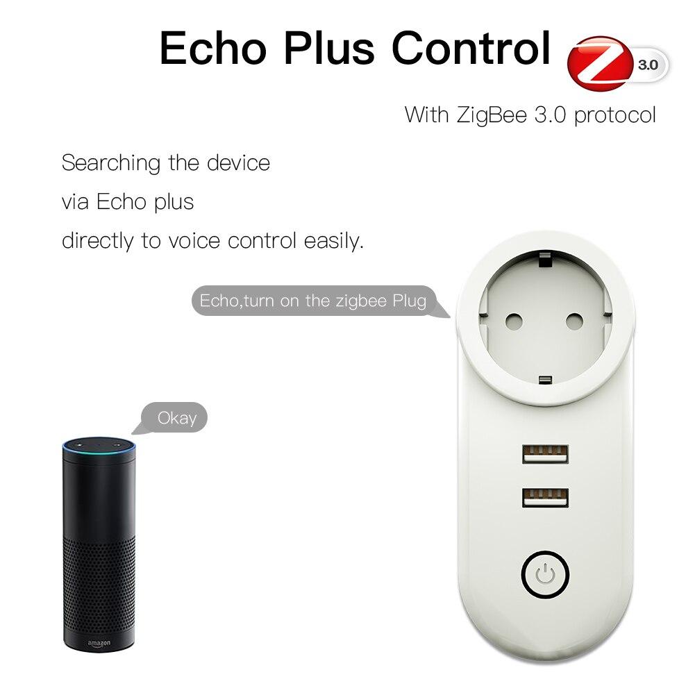 Wifi Smart Plug with Double USB Socket Tuya Smart Life EU Plug Power Outlet  Timer APP Remote Voice Control for Alexa Google Home