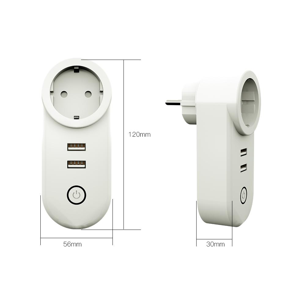 EU ZigBee3.0 Dual USB Wireless Socket Plug 2MQTT Setup Available - Moes