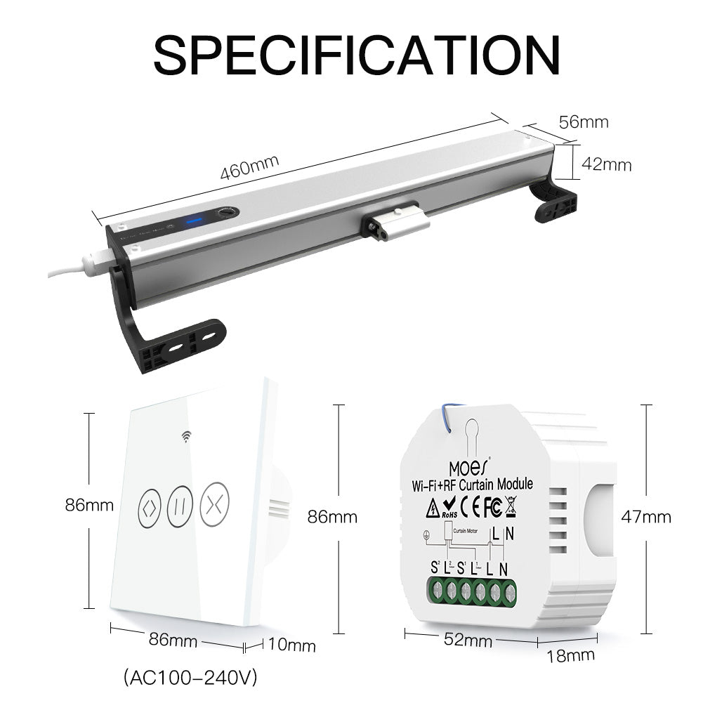 Wifi Electric Chain Window Opener 4 Wires Motor AC110V-220V Stainless Steel Chain Type