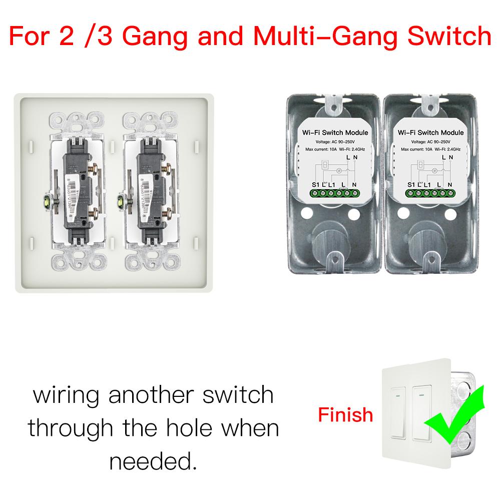 Mini DIY WiFi Smart Light Switch Single Pole/3 Way 1 Gang Module US Version - Moes