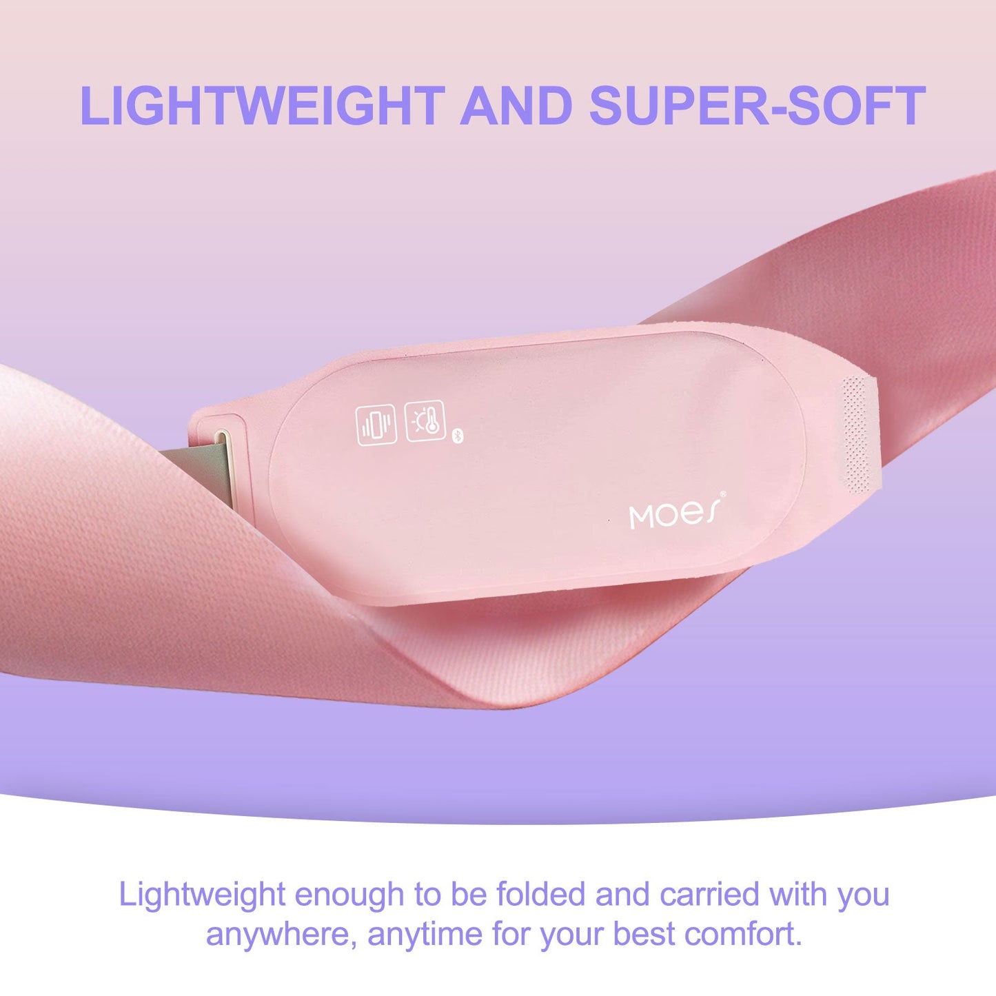 MOES Health Bluetooth Smart Heating Pad For Cramps Menstrual Period Massage Belt - MOES