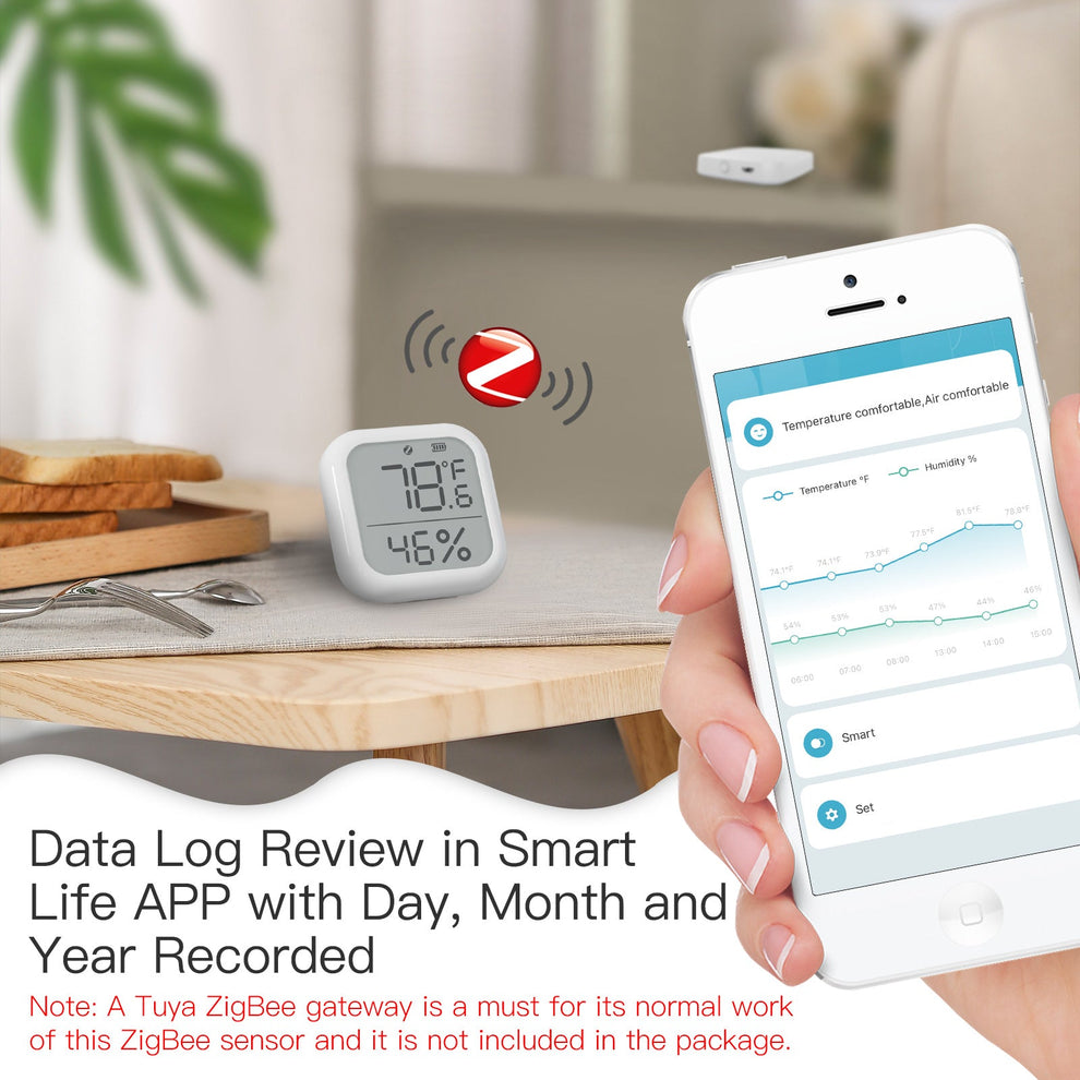 ZigBee Temperature And Humidity Sensor|Mini Smart Thermometer Detector ...
