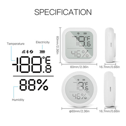 MOES Smart ZigBee Temperature and Humidity Sensor Indoor Hygrometer Thermometer Detector with Digital LCD Display Smart Life APP Remote Control ZigBee Gateway Required - MOES