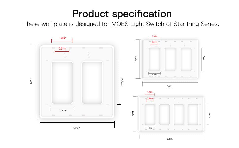 MOES Star Ring ZigBee Smart Dimmer Switch for Light Dimming 123 Gang