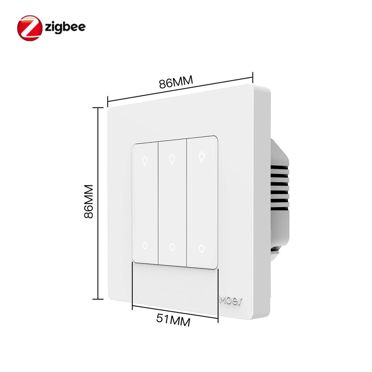 Smart ZigBee Dimmer Switch size - MOES
