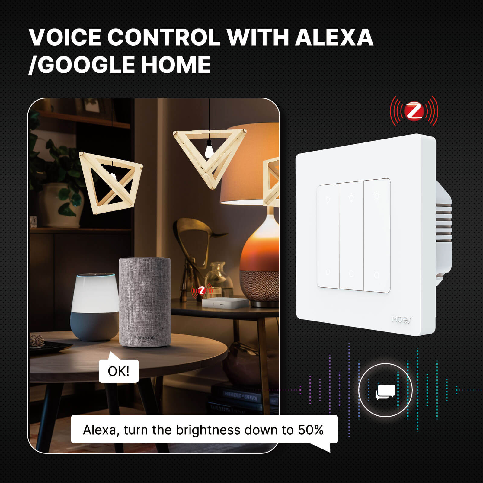 voice control with alexa/google home - MOES