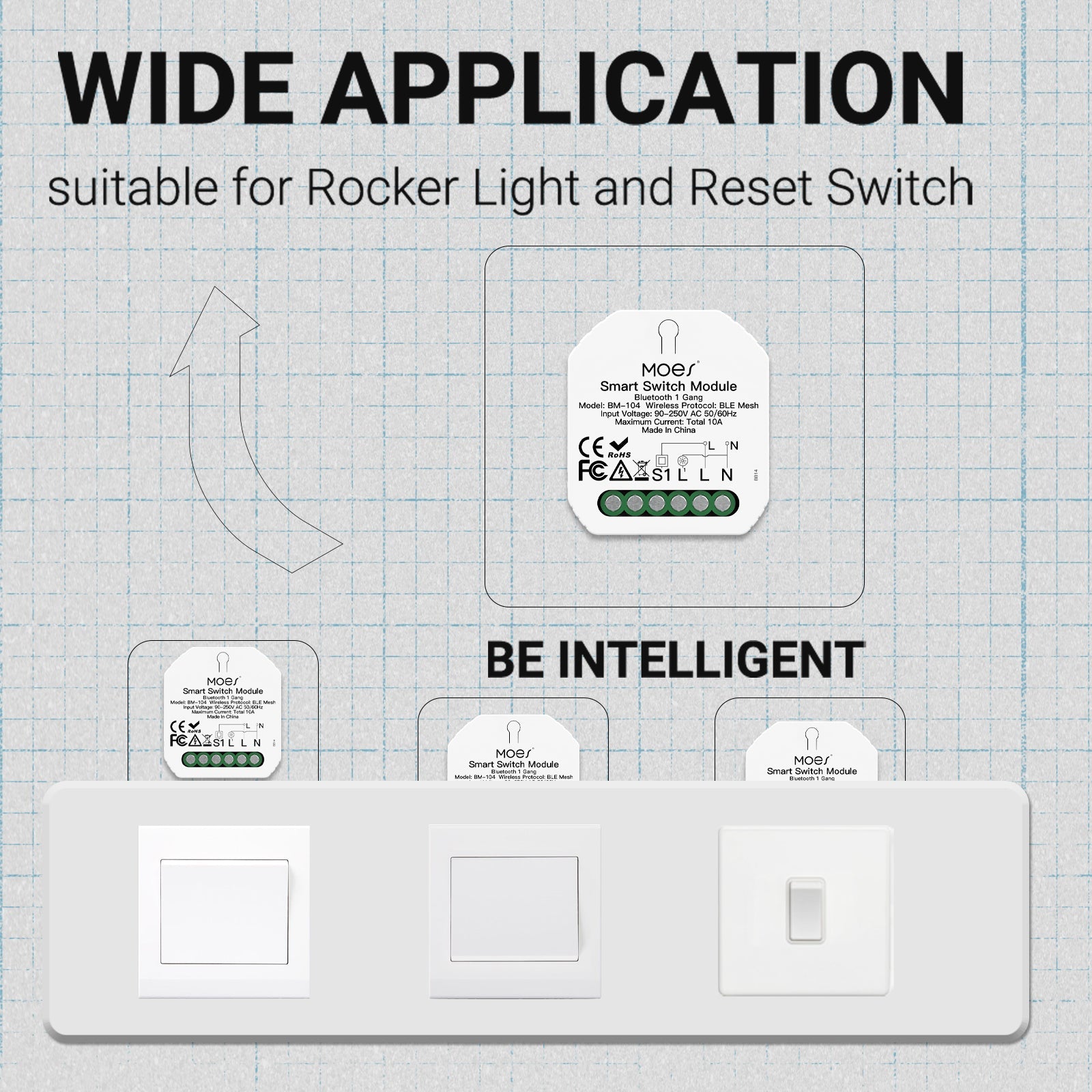 wide application suitable for rocker light and reset switch - MOES