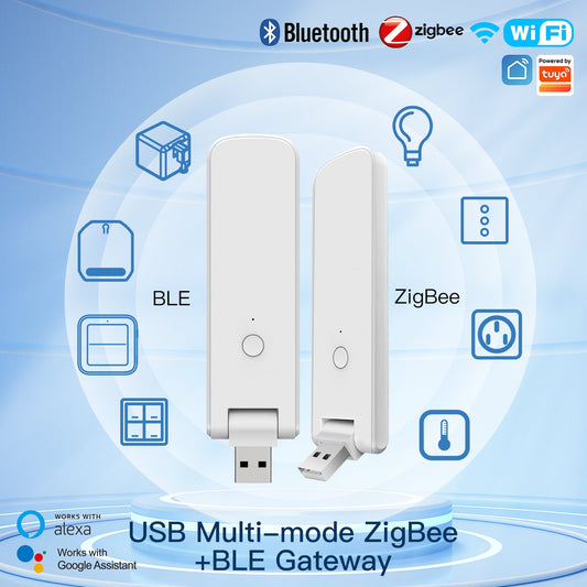MOES Tuya Smart WiFi USB Multi-mode Gateway Low Energy 5.0 Bluetooth+ZigBee 3.0 Wireless Hub Smart Life APP Control Smart Home Wireless Bridge Control Compatible with Alexa Google Home - MOES