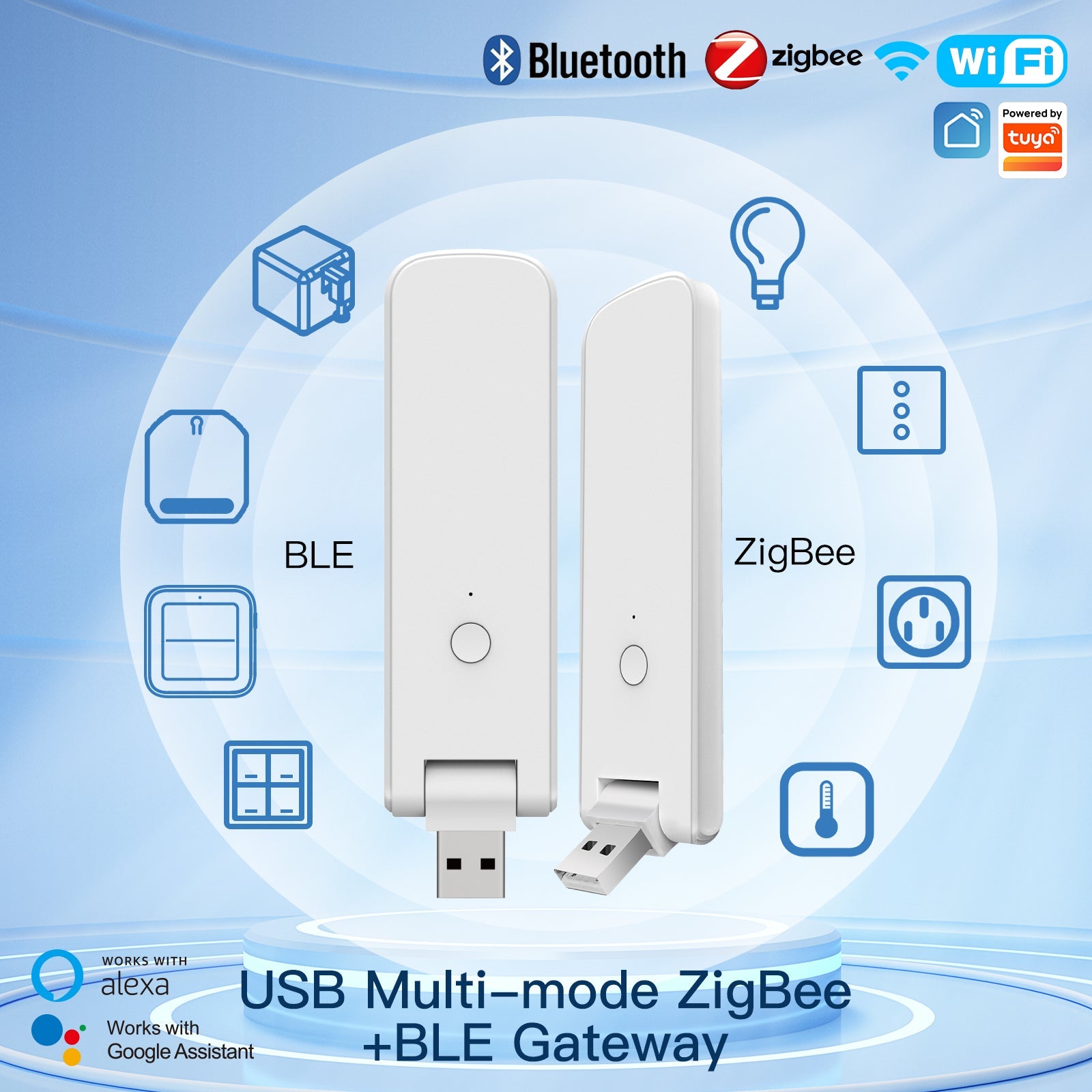 Tuya ZigBee 3.0 Smart Gateway Hub Multi-Mode Smart Home Bridge WIFI  Bluetooth APP Wireless Remote Control For Alexa Google Home