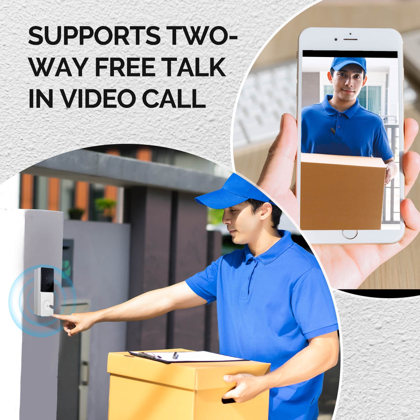 MOES Tuya Smart WiFi Video Doorbell Camera 2-way Audio Intercom Outdoor Wireless Door Bell Night Vision - MOES