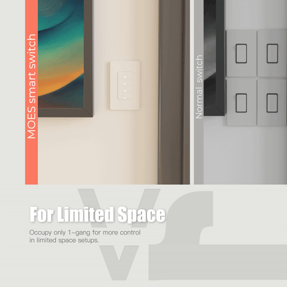 Occupy only 1-gang for more control in limited space setups - MOES