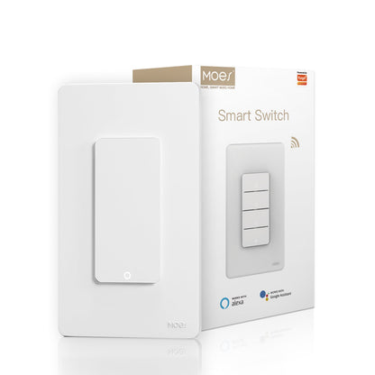 MOES WiFi 1/2/3/4 Gang Smart Light Switch Push Button Alexa Google APP Remote - MOES
