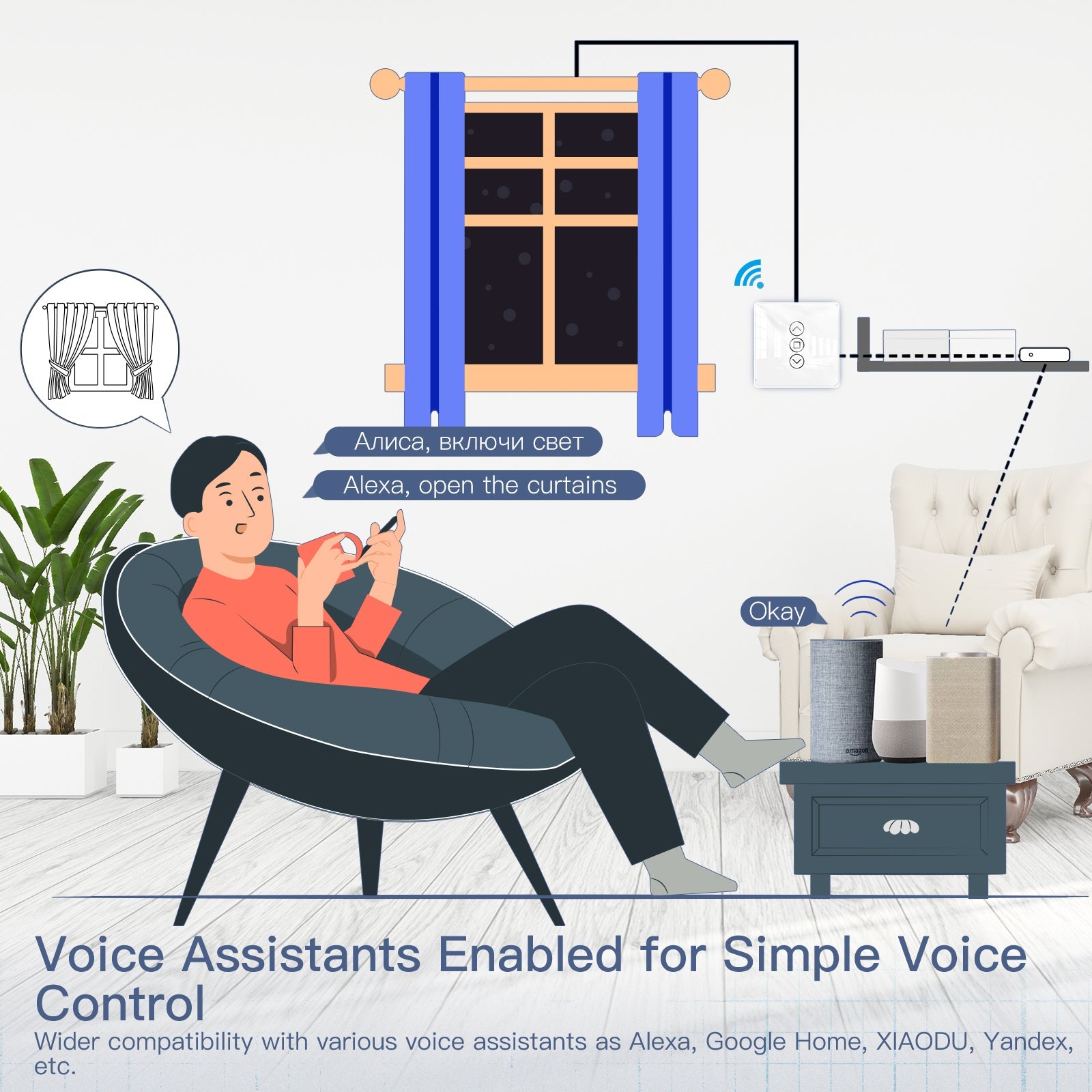 Voice Assistants Enabled for Simple Voice Control  - MOES