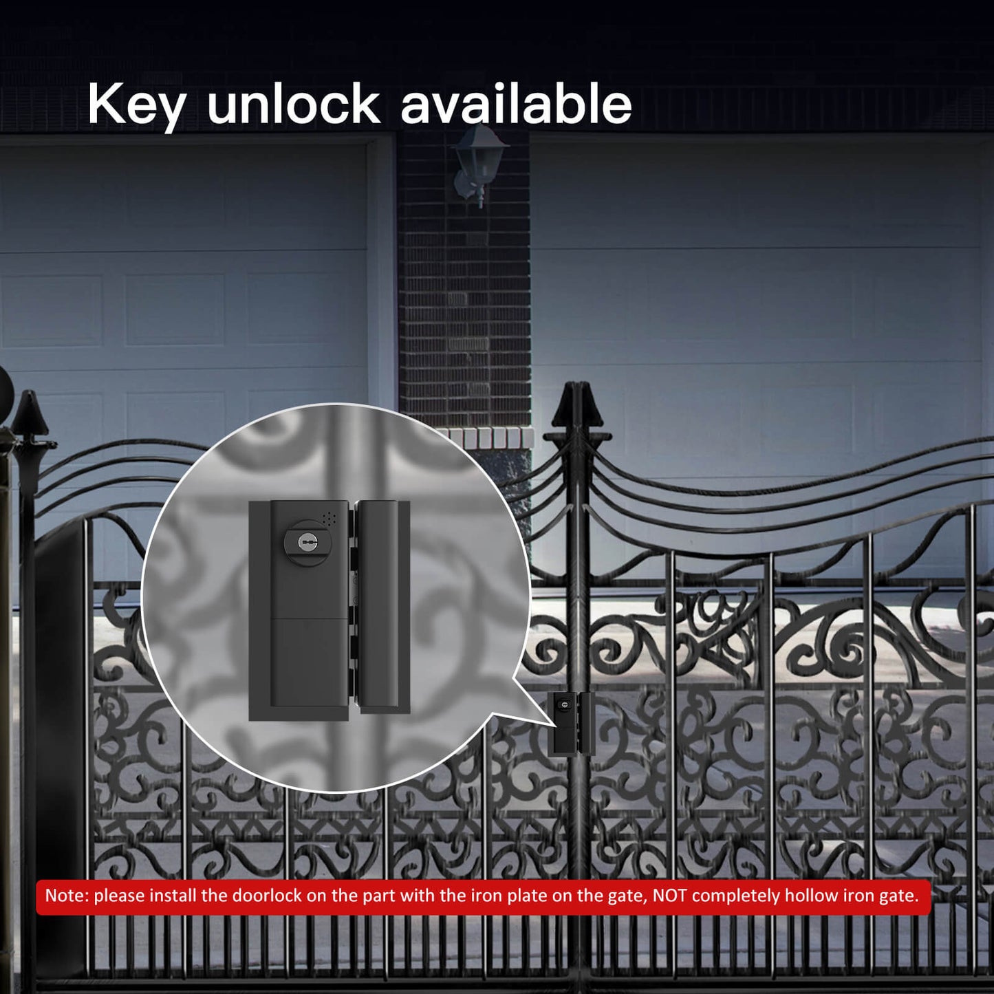 MOES WiFi Smart App Remote Control Door Lock Iron Gate Outdoor Mechanical Key Fingerprint Password Electronic Unlock - MOES