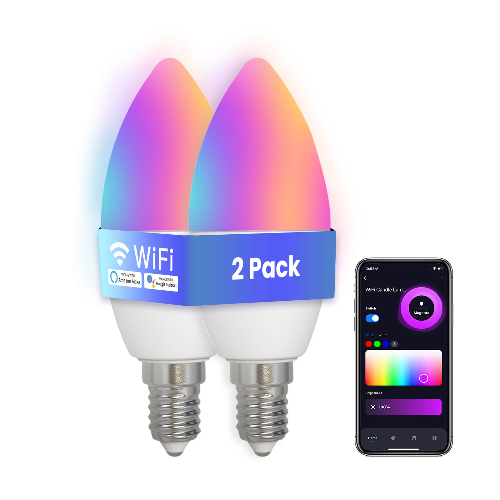 handtekening Archeologisch Mm MOES WiFi Smart Candle LED Light|Best Colored Dimmable Smart Bulbs