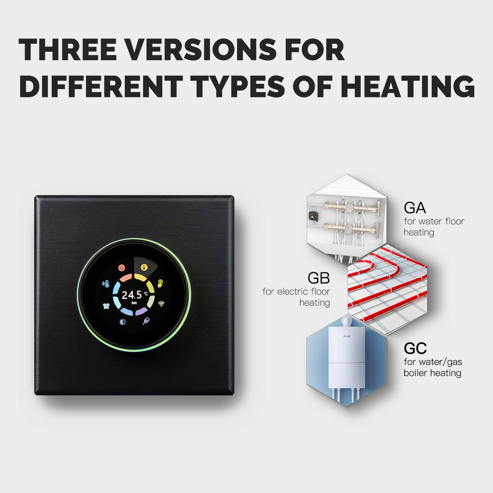 three versions for different types of heating - MOES