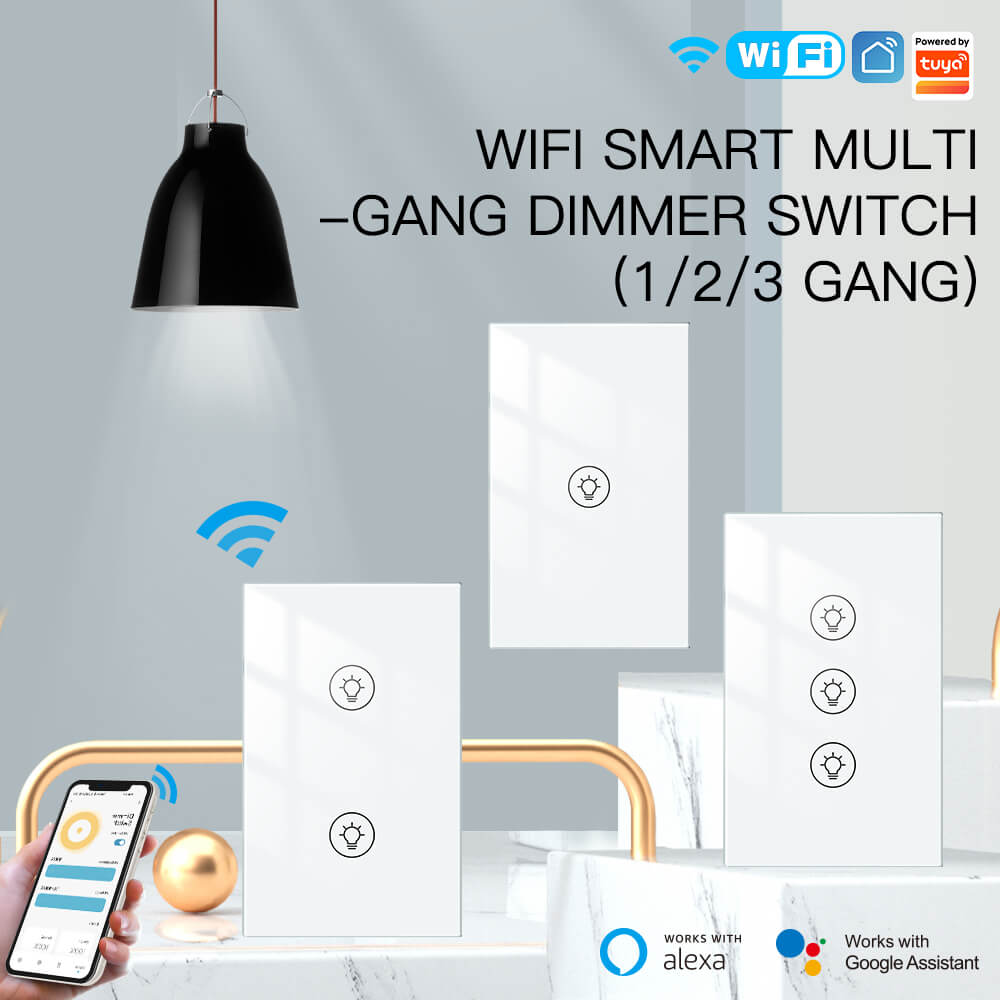 WIFI SMART MULTI -GANG DIMMER SWITCH (1/2/3 GANG) - MOES