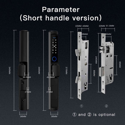 MOES WiFi Smart Narrow Side Fingerprint Coded Door Lock Remote Control Waterproof Two Handle Optional - MOES