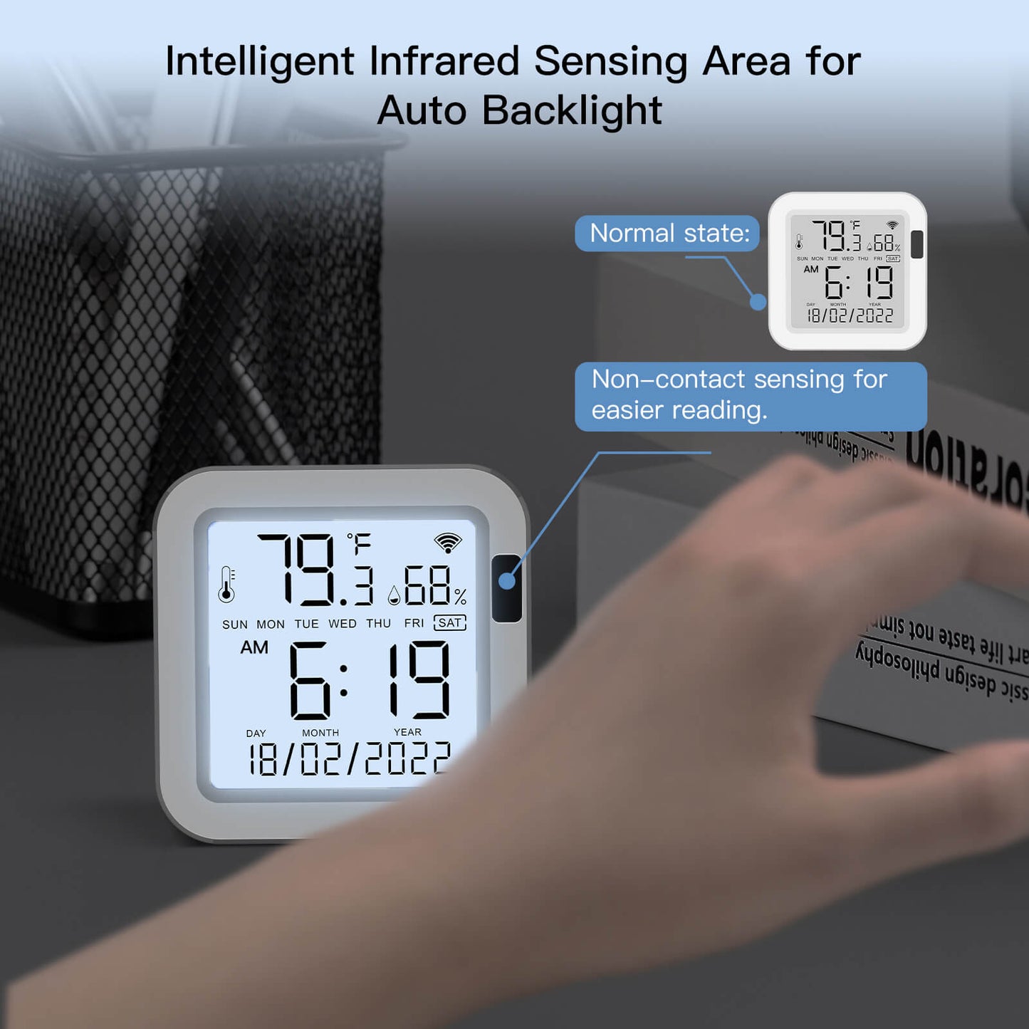 MOES WiFi Smart Temperature & Humidity Sensor with LCD Screen - MOES