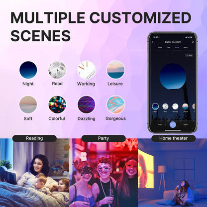 MOES ZigBee Downlight Tuya Dimming Spot lamp 6W RGB Change Warm Cool light - MOES