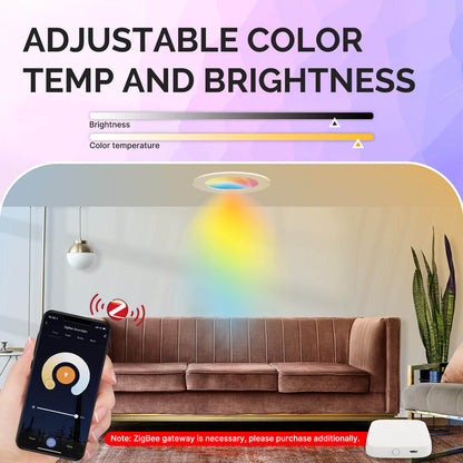 MOES ZigBee Downlight Tuya Dimming Spot lamp 6W RGB Change Warm Cool light - MOES