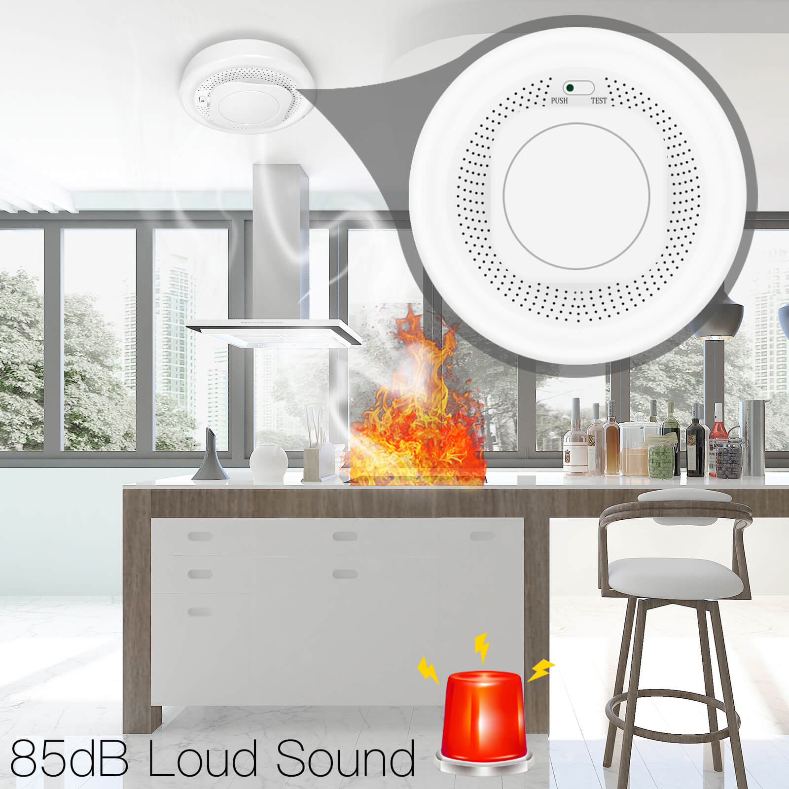MOES ZigBee Smart Smoke Fire Detector Sensor|Tuya Home Smoke Alarm