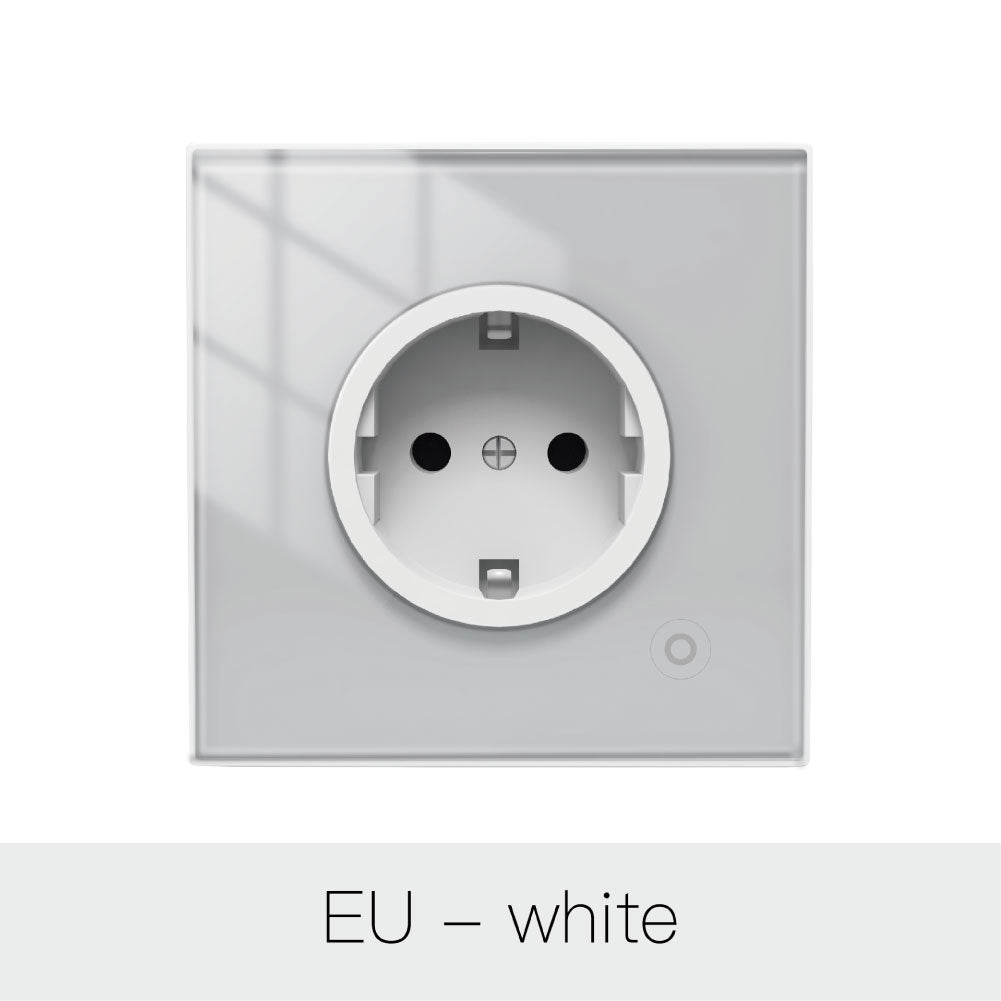 MOES ZigBee Smart Wall Socket Glass Panel Power Monitor, MOES ZigBee Hub Required - MOES