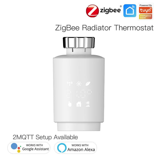 MoesGo Smart Heating Thermostat, Heating Control via Tuya, Compatible with Alexa, & Google Assistant, Energy Saving, Radiator Thermostat Radiator Valve Controller, Tuya ZigBee Hub Required - MOES