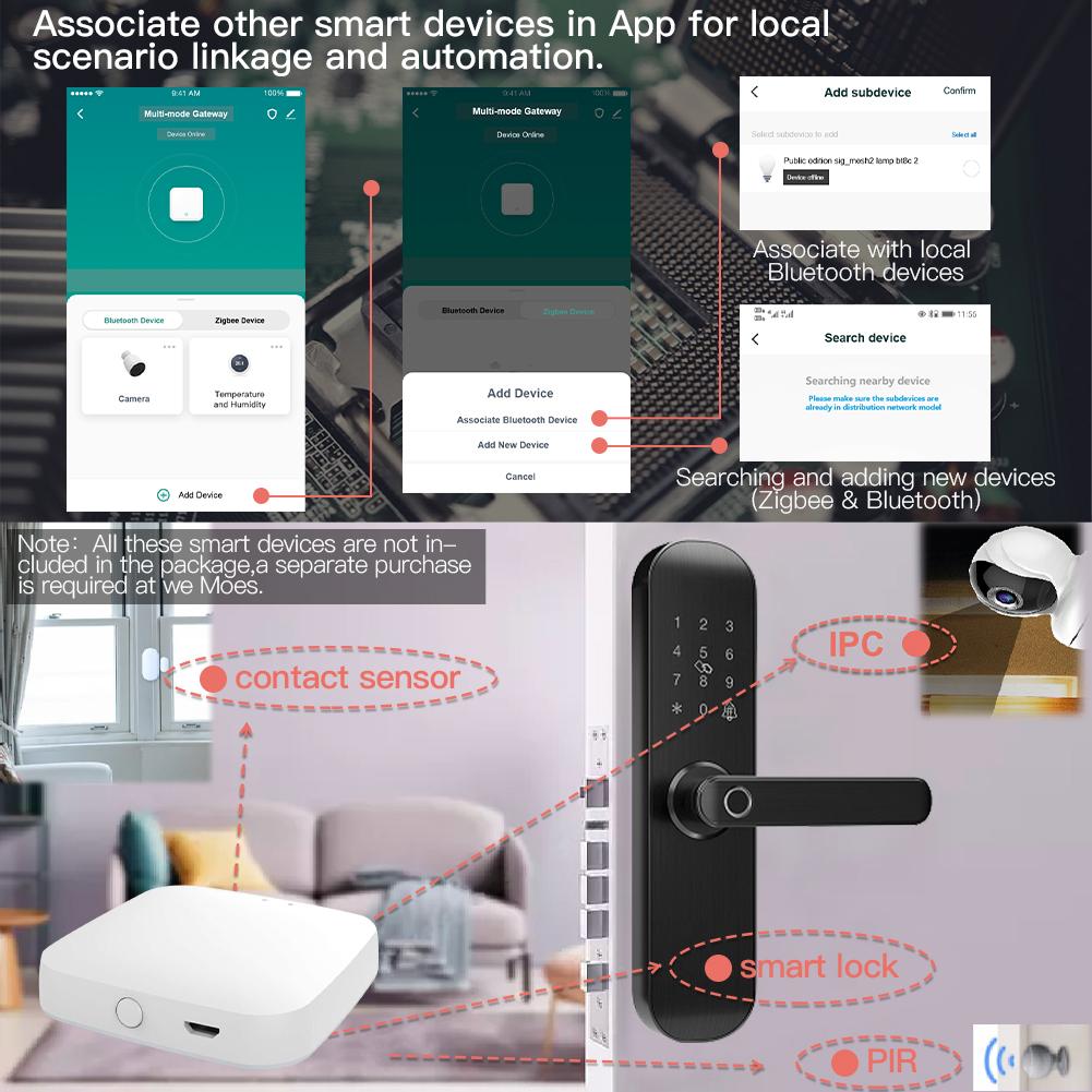 Associate other smart devices in App for local scenario linkage and automation. - Moes