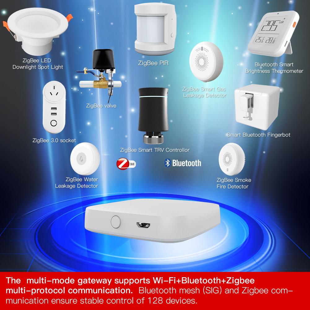 New 2nd Generation Multi-Mode Smart Home Gateway ZigBee WiFi Bluetooth Mesh Hub Work With Tuya Smart App Intelligent Home Hub Voice Control Via Alexa Google Home - Moes