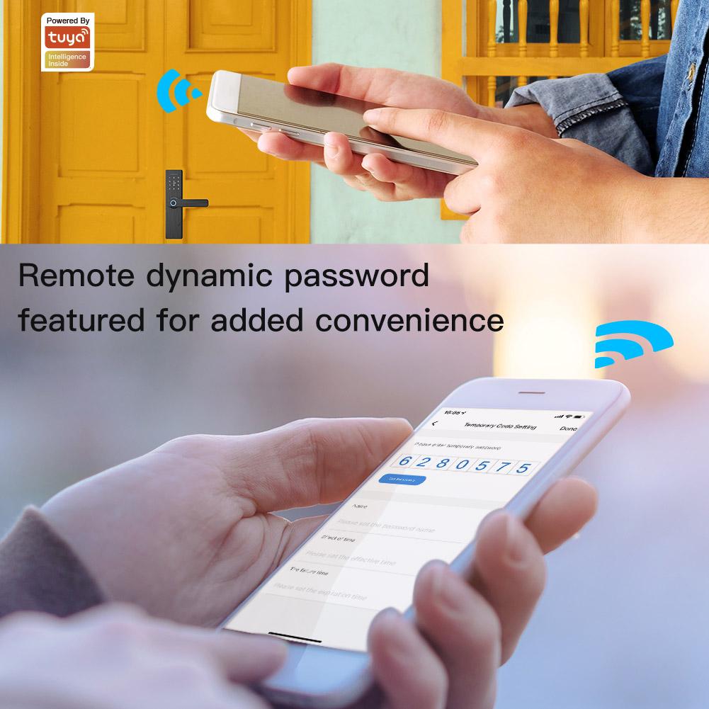 New Tuya WiFi Multiple Unlocking Fingerprint Lock, Security Intelligent Smart Lock With Smart Life APP Password RFID Door Lock Battery Powered - Moes