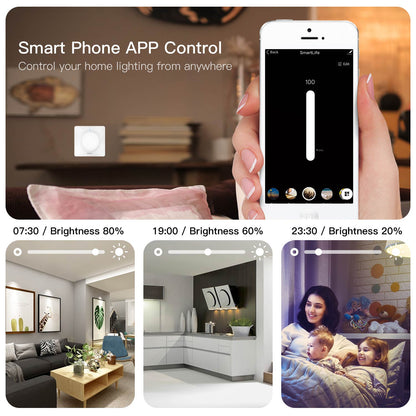 New WiFi Smart Rotary Light Dimmer Switch Schedule Timer Brightness Memory EU - Moes