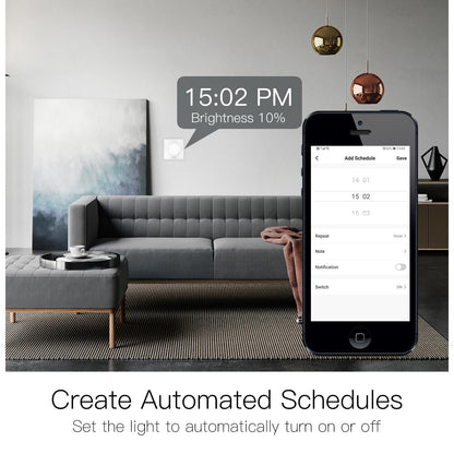 New WiFi Smart Rotary Light Dimmer Switch Schedule Timer Brightness Memory EU - Moes