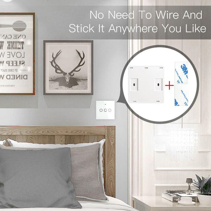 RF433 MHz Wireless Wall Glass Panel Transmitter Switch 1/2/3 Gang - Moes