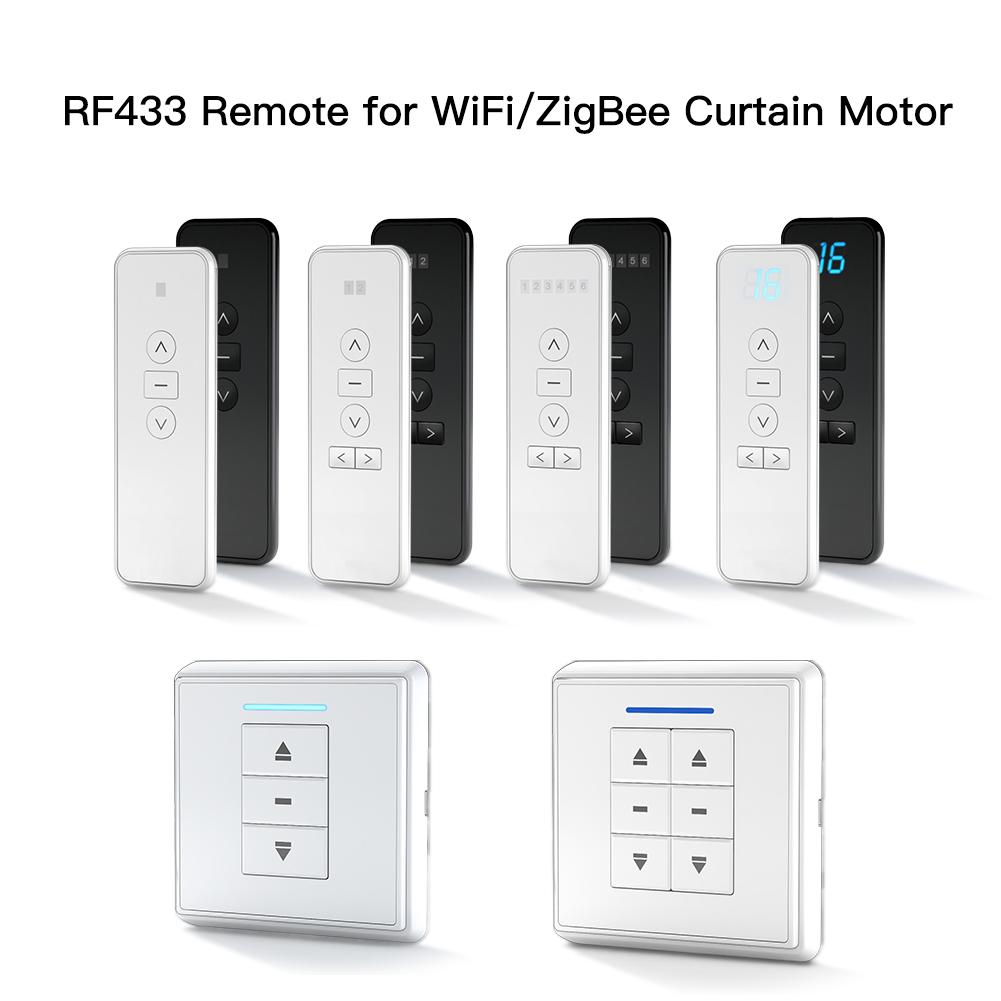 RF433 Remote Emitter For Controlling WiFi ZigBee Curtain Motor Hand-held Wall-Mounted Transmitter Multiple Channels Optional - Moes