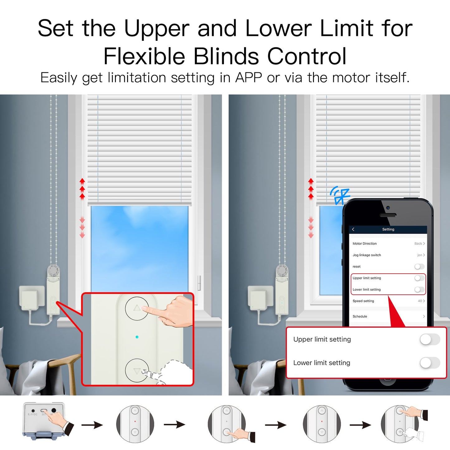 Set the Upper and L ower L _imit for Flexible Blinds Control - MOES