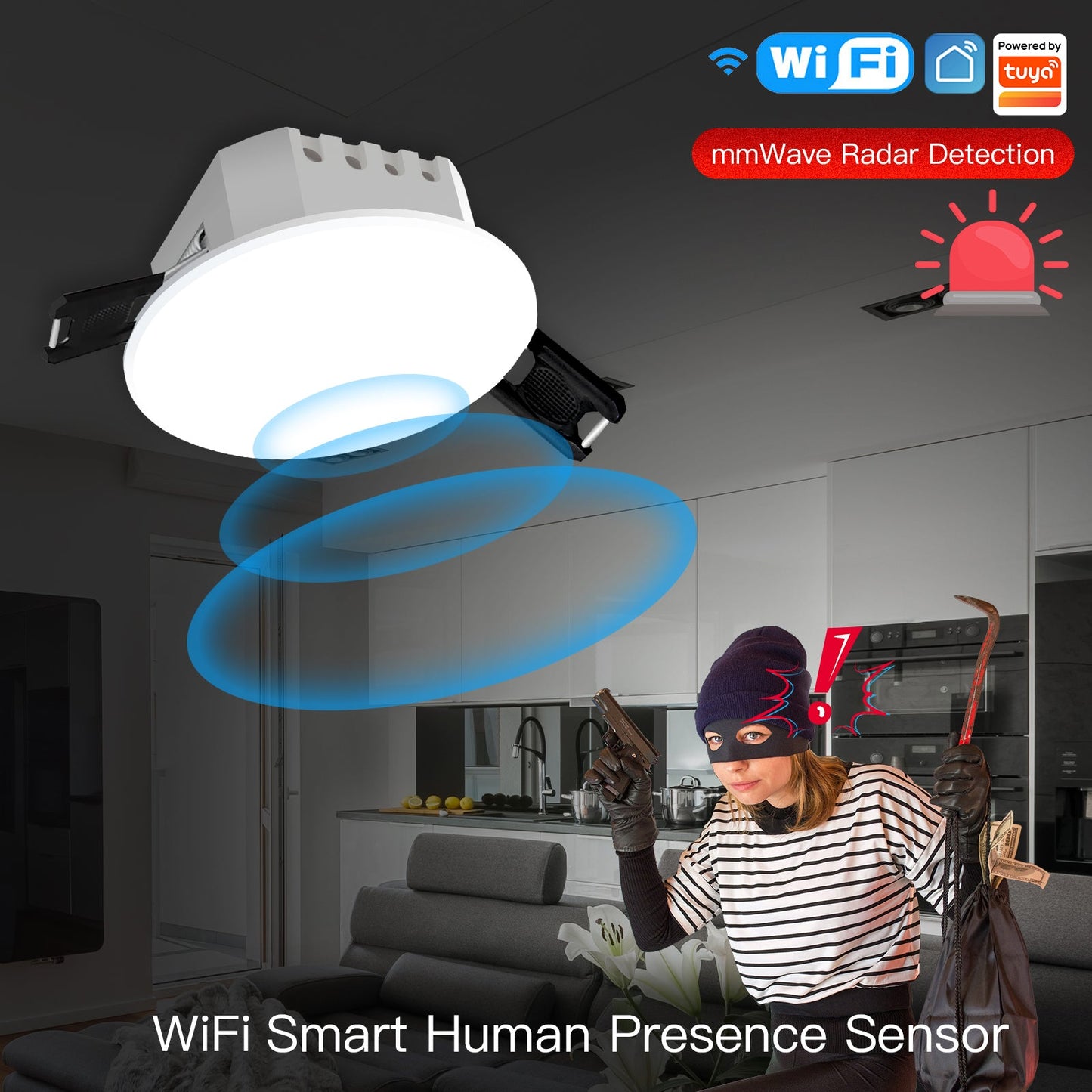 Smart Human Presence Detector PIR mmWave Radar Detection Sensor Ceiling Mount - MOES