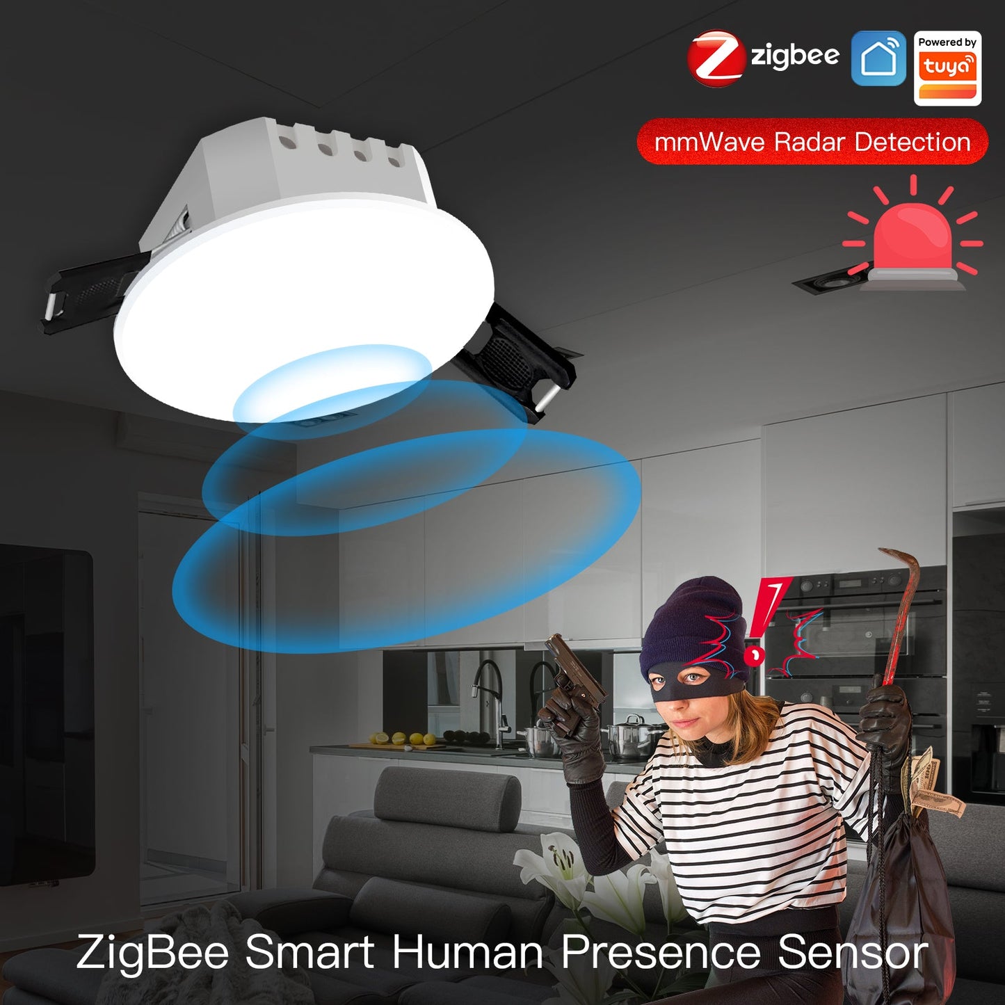 Smart Human Presence Detector PIR mmWave Radar Detection Sensor Ceiling Mount - MOES