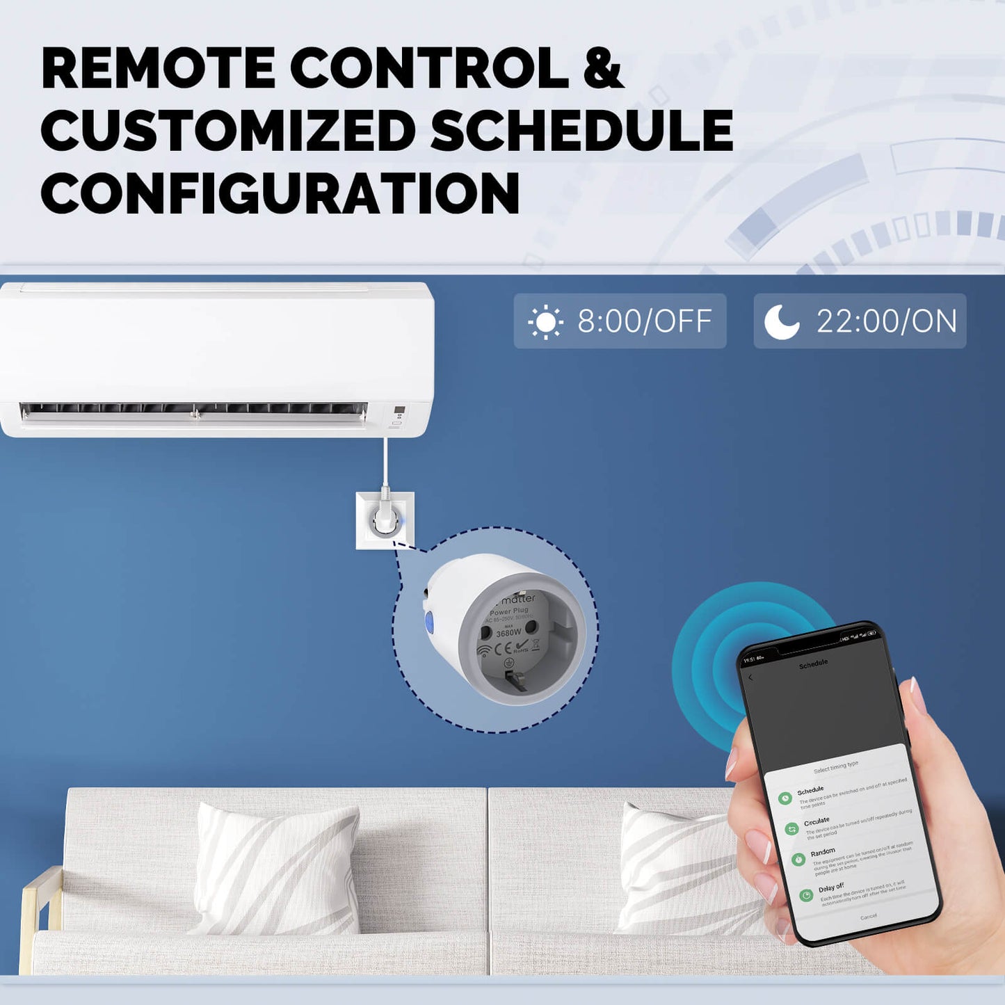 remote control & customized schedule configuration- MOES