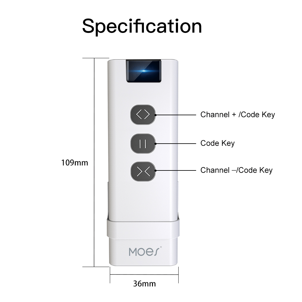 Smart RF433 Transmitter Remote for Curtain - MOES