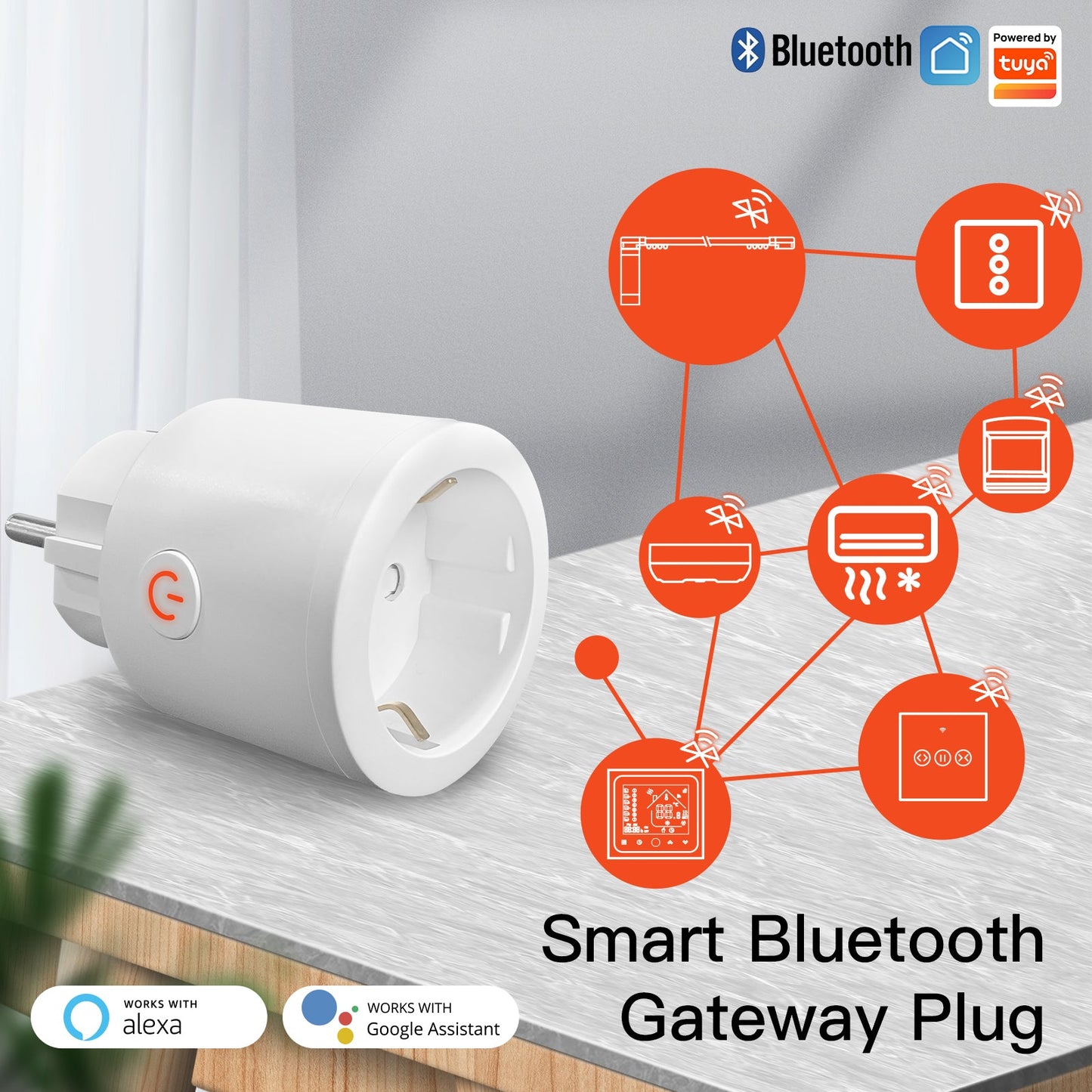 Smart Socket Plug Outlet with Built-in Bluetooth Gateway Hub - MOES