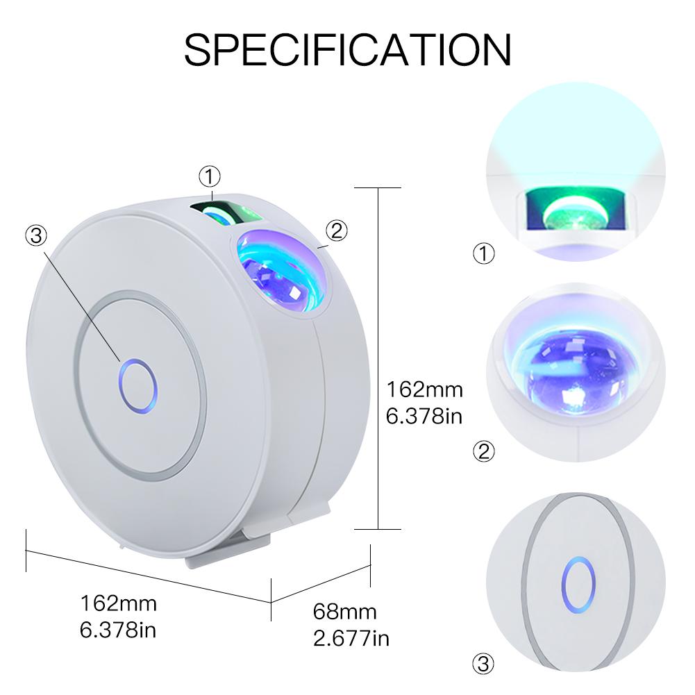 Smart Star Projector with Galaxy Nebula Cloud/Moving Ocean Wave Star Sky WiFi Night Light Projector Alexa Google Home Tuya Smart App Compatible - Moes