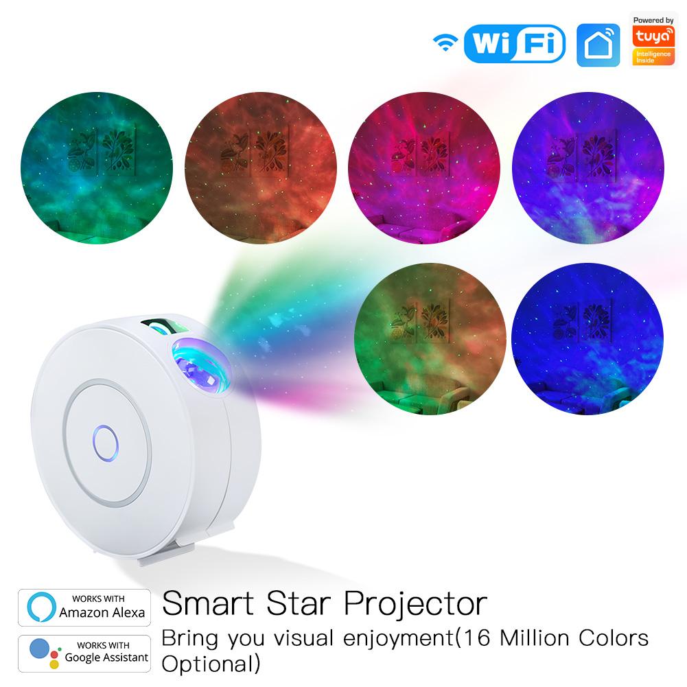 Smart Star Projector with Galaxy Nebula Cloud/Moving Ocean Wave Star Sky WiFi Night Light Projector Alexa Google Home Tuya Smart App Compatible - Moes