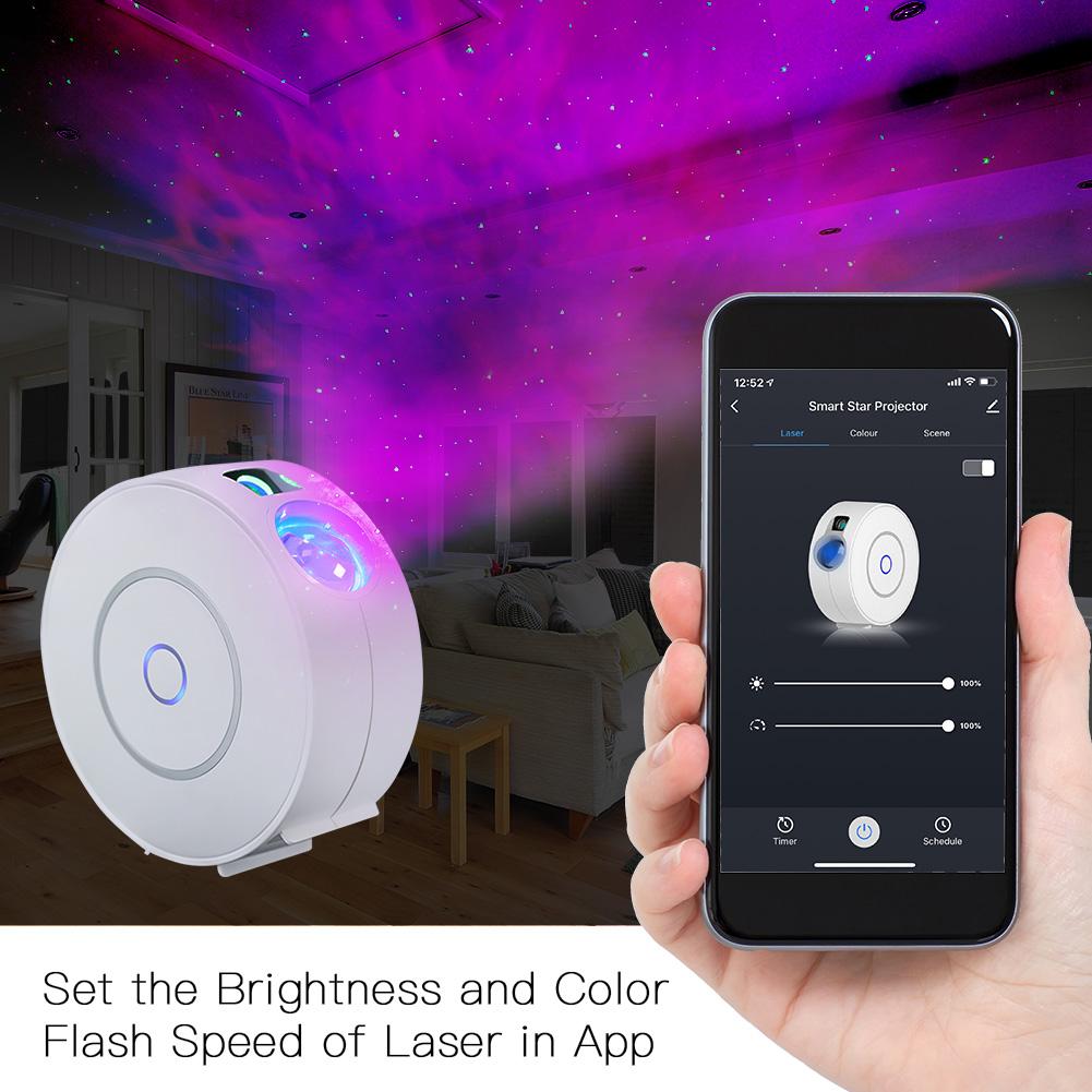 Smart Star Projector with Galaxy Nebula Cloud/Moving Ocean Wave Star Sky WiFi Night Light Projector Alexa Google Home Tuya Smart App Compatible - Moes