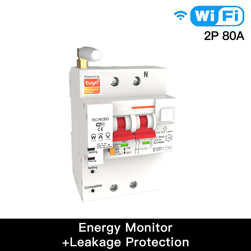 Smart WiFi Circuit Breaker IoT Air Switch Overload Short Circuit Surge Protection Work with Smart Life/Tuya Smart APP Voice Control with Alexa Google home - Moes